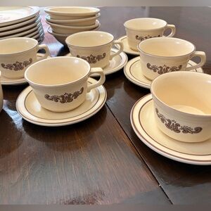 Pfaltzgraff Village Cups and Saucers 6 or each